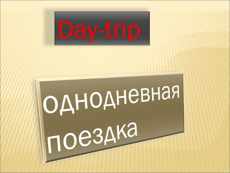 Day-trip  однодневная поездка